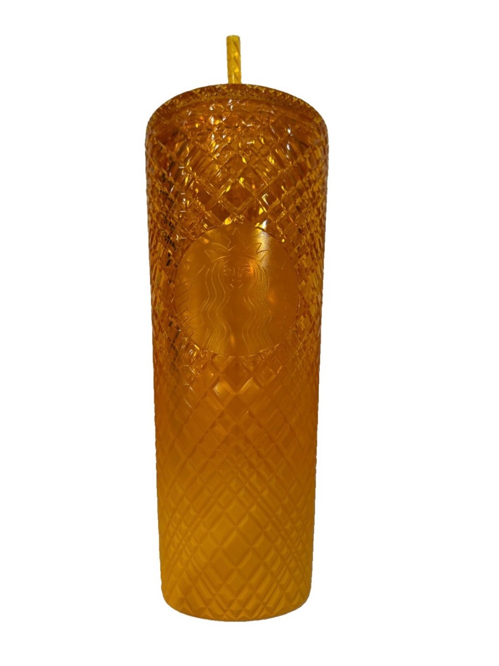 Starbucks Summer 2022 Cold Cup Venti 24oz Yellow Mango Ombre Jeweled Tumbler